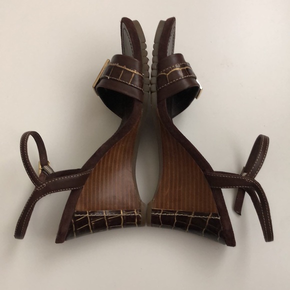 Aerosoles Swishing well Brown Wedge Leather sandals Size 7M - Picture 7 of 16